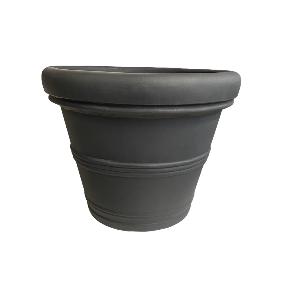 Cheonda - Garden Italia Vaso Campana Doppio Bordo Ø46 cm in Resina – Made in Italy, Resistente al Gelo e Antiurto Colore: Antracite