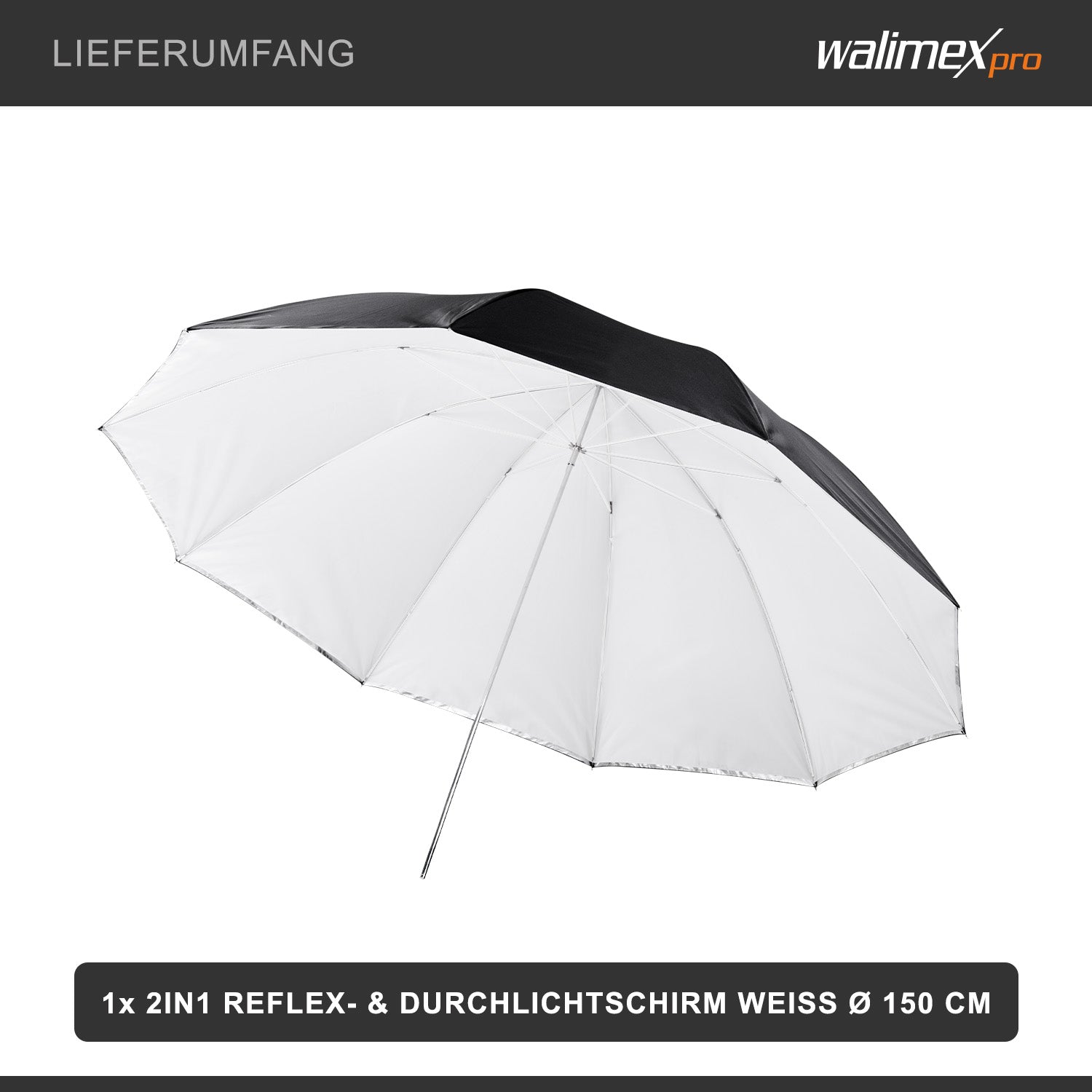 2in1 reflex ombrello traslucido bianco 150