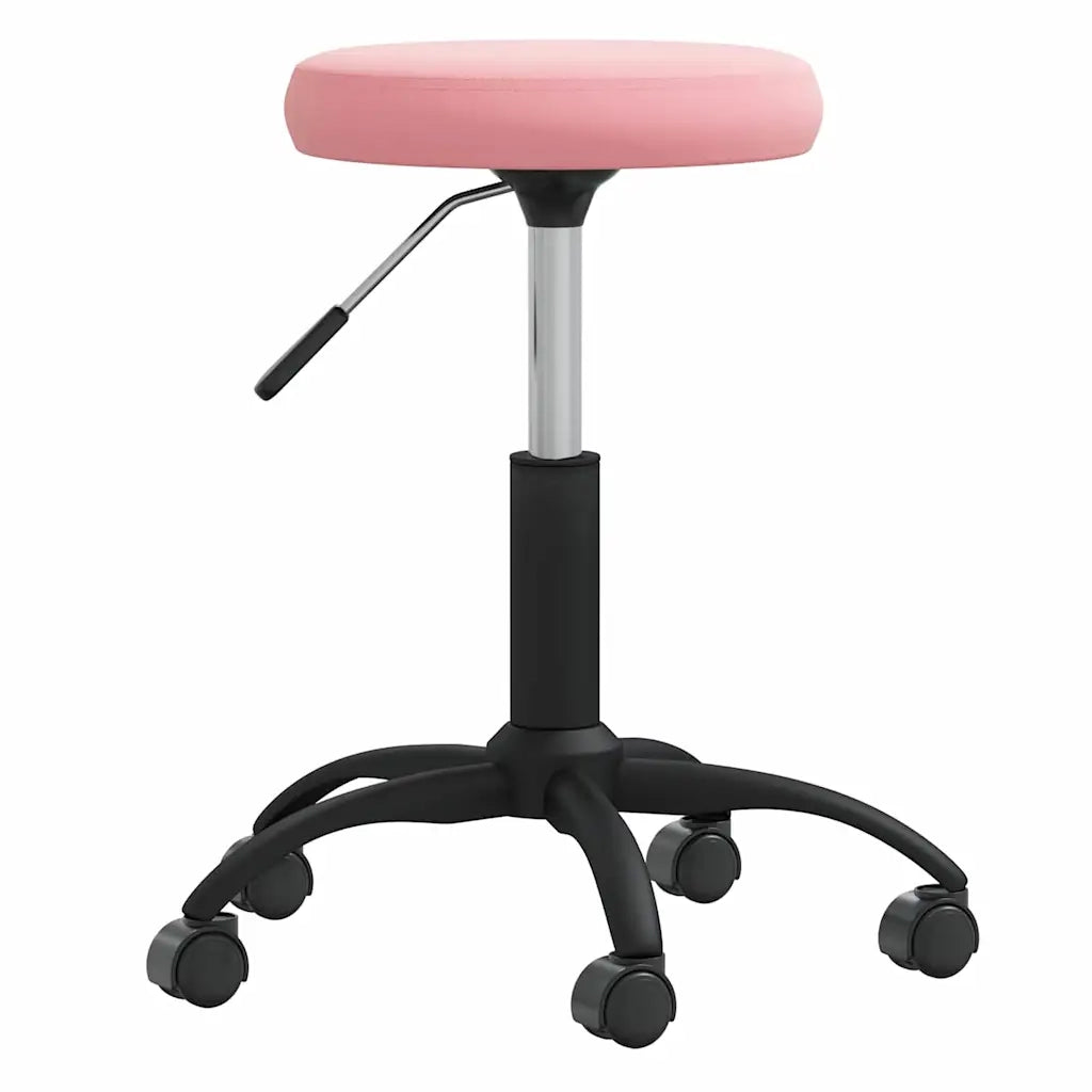 Sedia Girevole da Ufficio | Sedia da Gaming Rosa in Velluto