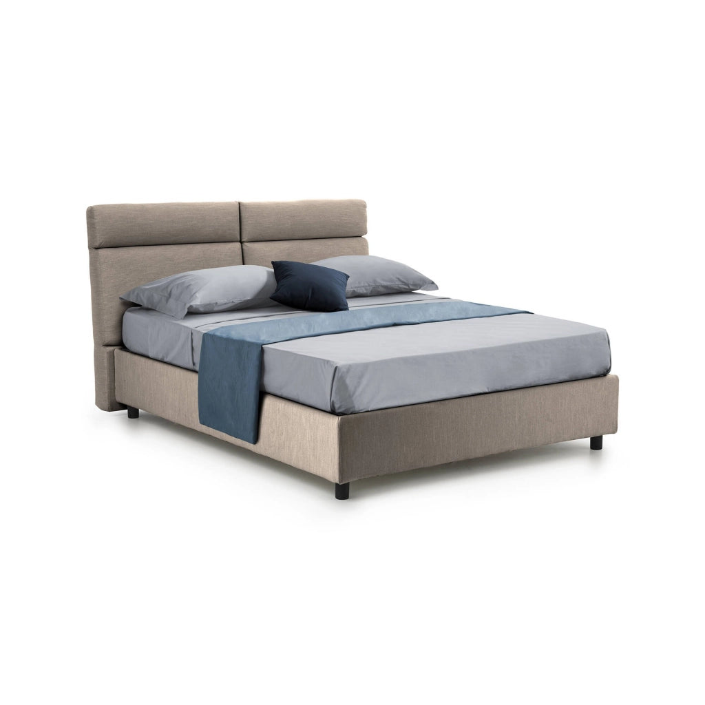 Letto Matrimoniale Ator, Letto Matrimoniale Sfoderabile Made in Italy, Grigio Tortora\