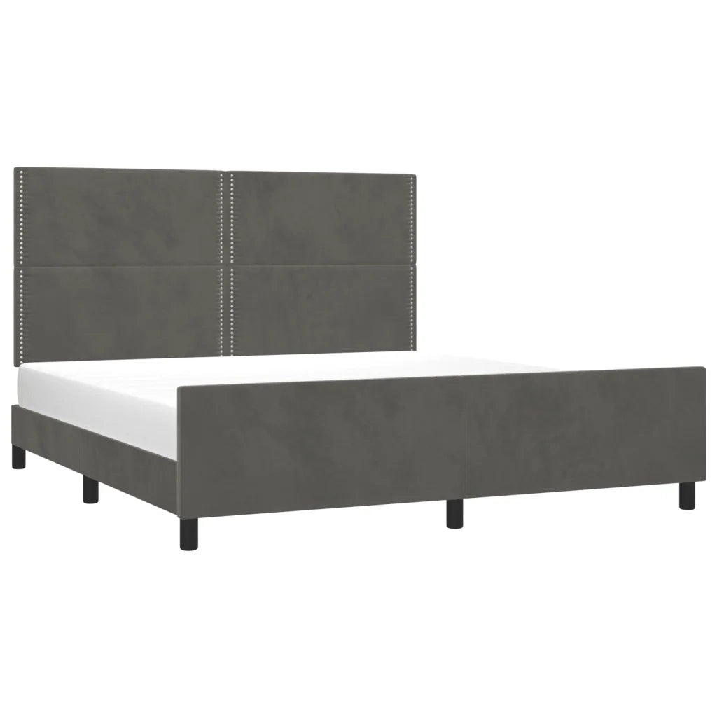 Giroletto senza Materasso-Struttura Letto Grigio Scuro 160x200 cm Velluto 585257