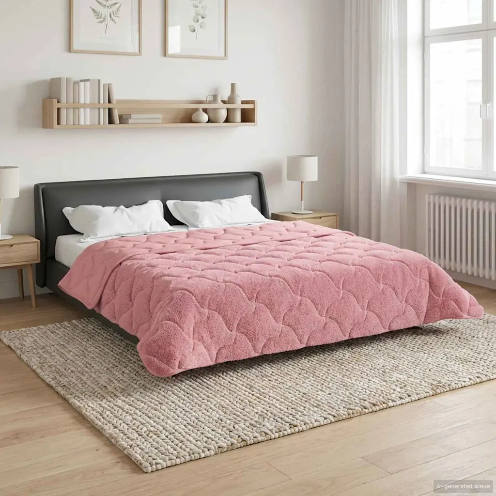 Duvet Invernale Rosa 220 x 240 cm Microfibra e Fleece Teddy 42026346