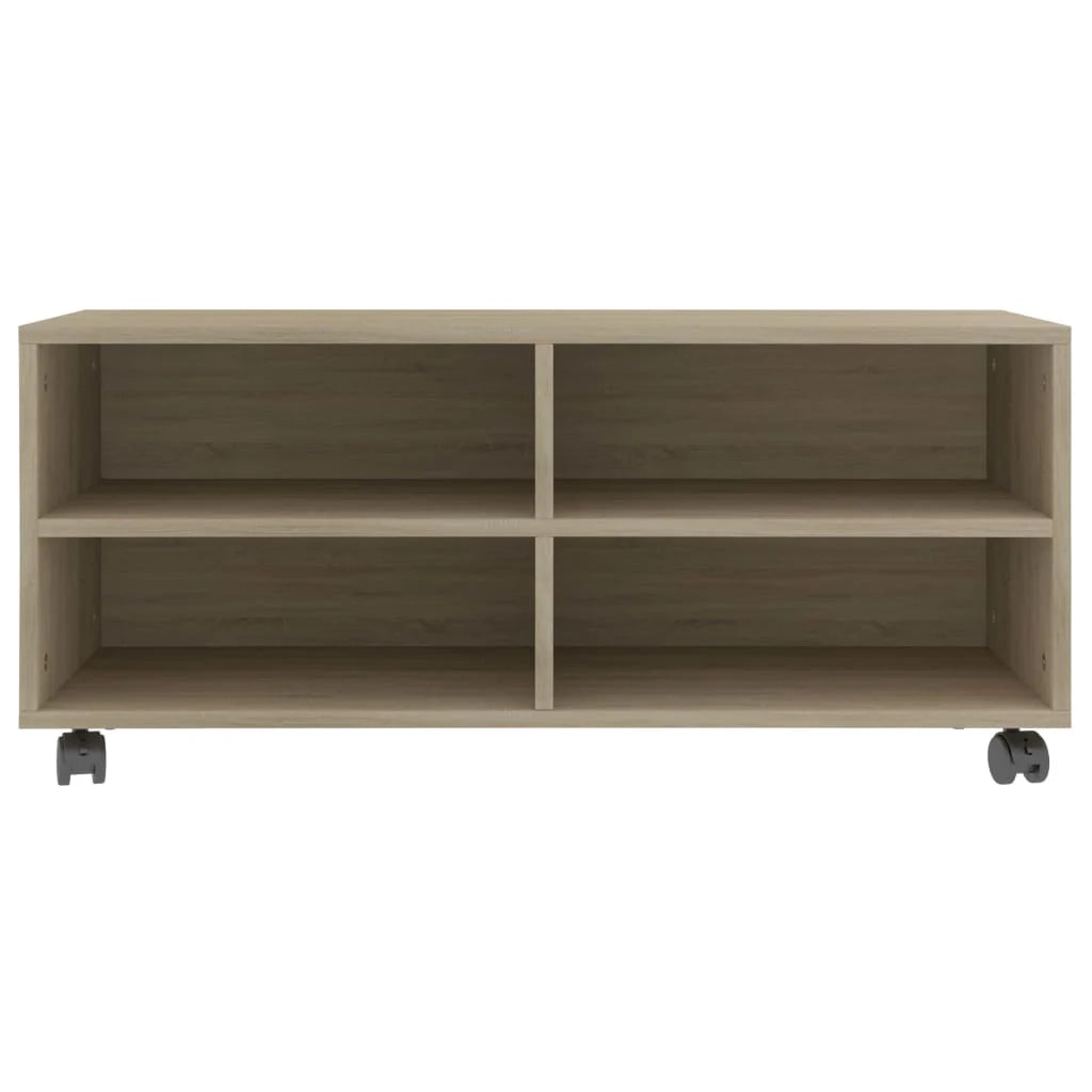 Mobile TV multimediale scaffale TV credenza mobile TV sala da pranzo soggiorno camera da letto con rotelle legno ingegnerizzato rovere Sonoma marrone 02_0026936