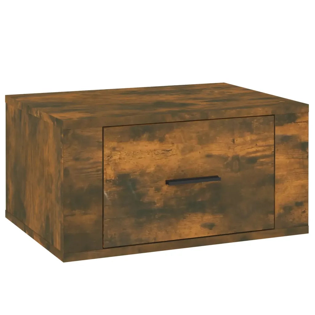 Comodino a Muro-Tavolino da notte sospeso Rovere Fumo 50x36x25 cm