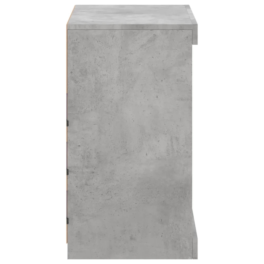 Credenza con Luci LED-Buffet-Armadio da cucina Grigio Cemento 60,5x37x67 cm 310238