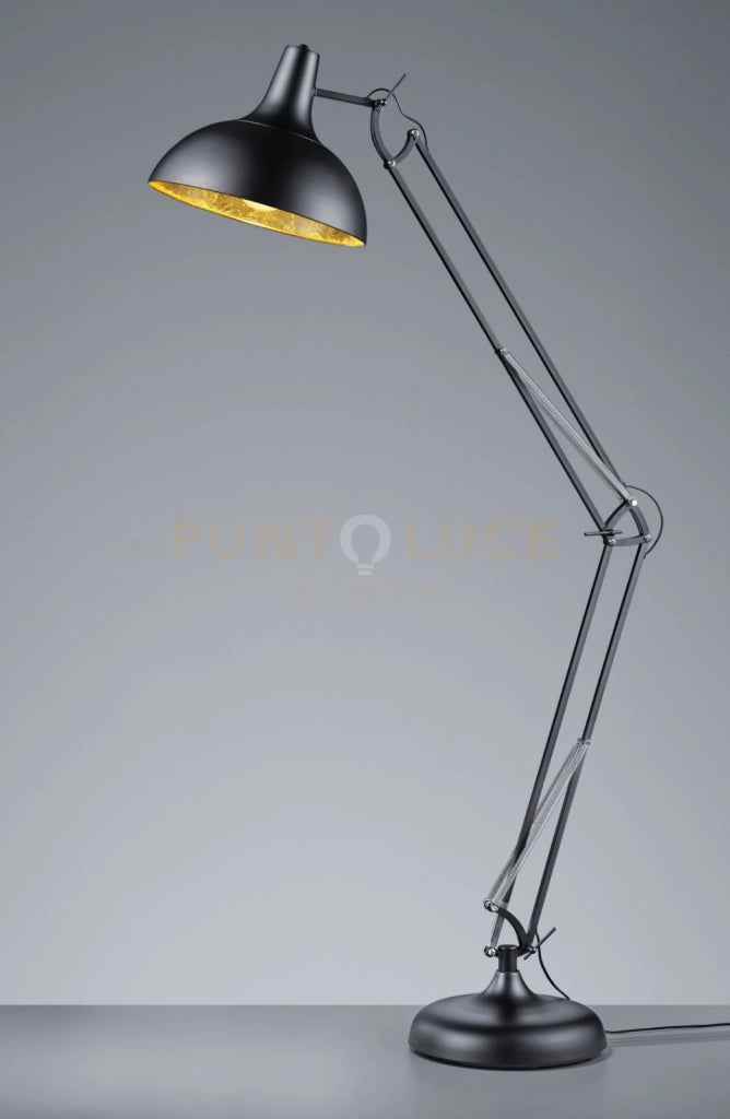 SALVADOR PIANTANA ARCHITETTO NERA METALLO NERO INTERNO ORO H.180CM 1 LUCE ATTACCO E27