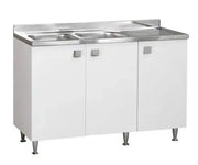 Sottolavello con lavello cucina 3 ante Bianco vasche sinistra Cm 120x50xh.91