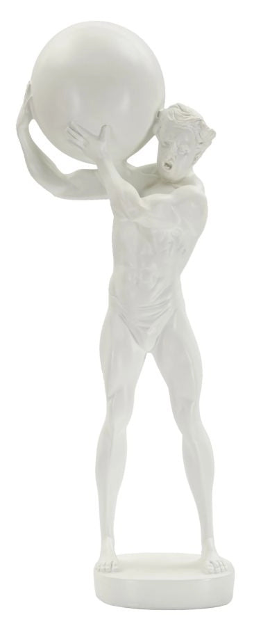 Statuetta Atlas 18x12,5x50 cm in Resina Bianco