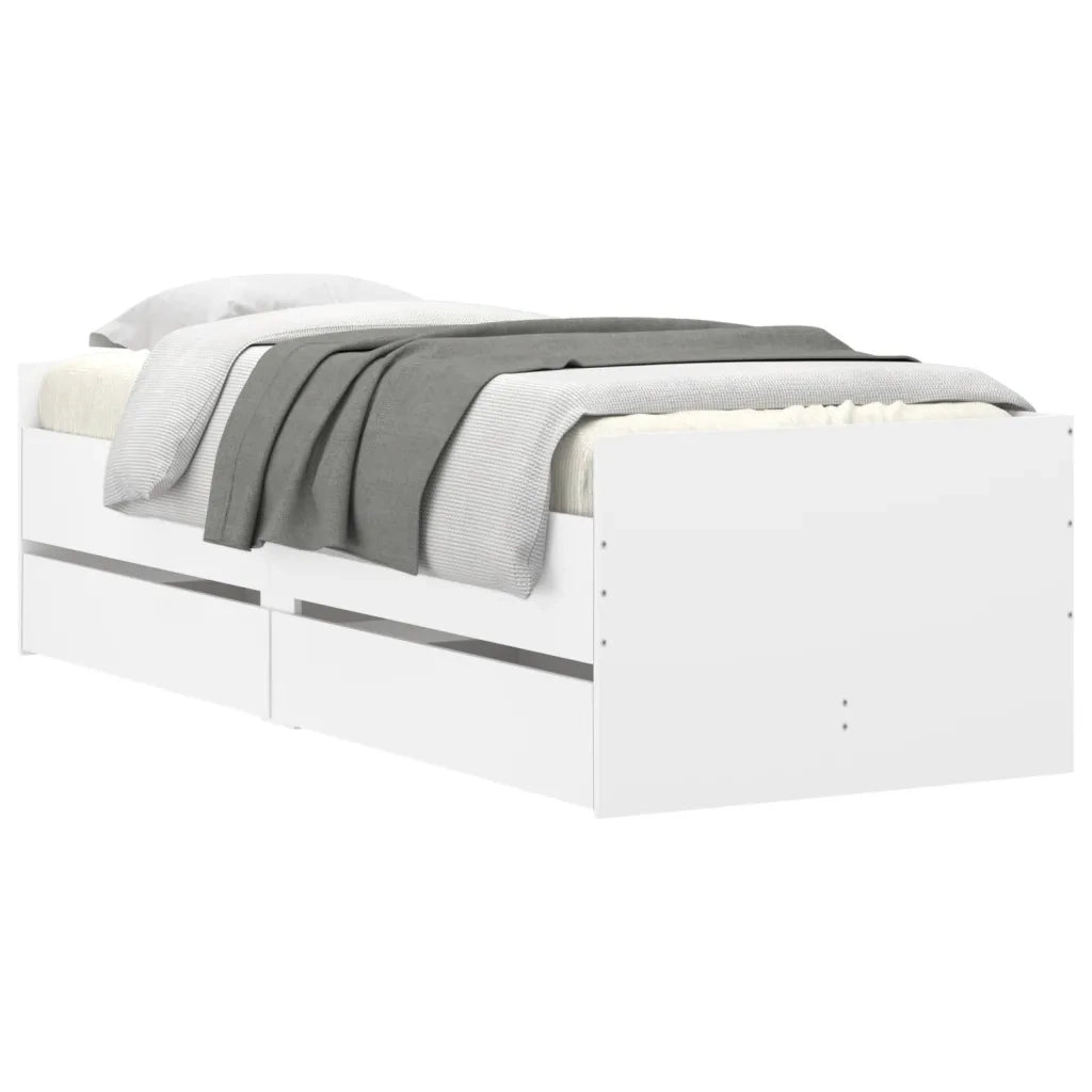 Giroletto con Cassetti-Struttura Letto con contenitore Bianco 100x200 cm 886796