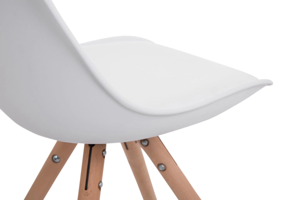 Set di 4 sedie Toulouse in ecopelle rotonde bianco,natura