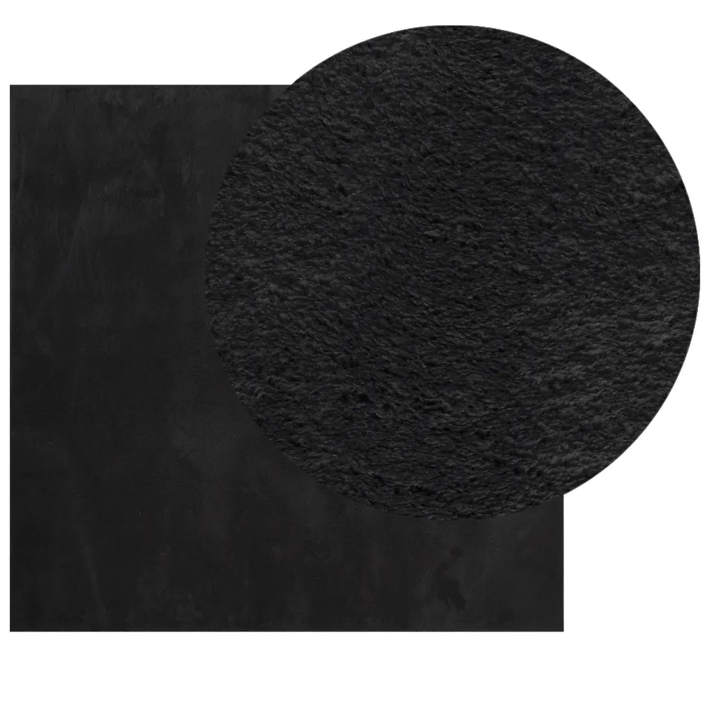Tappeto del soggiorno | Tappeto a Pelo Corto HUARTE Morbido e Lavabile Nero 160x160cm