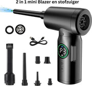 Draagbare Turbina a Ventilazione - Mini Aspiratore e Ventilatore in 1 - 100 W - 5000 RPM - Nero