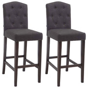 Set 2 Sgabelli Bar Louise in Tessuto grigio scuro,antico