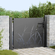 Cancello da giardino con blocco Nero 110 x 105 cm
