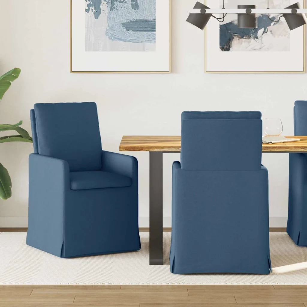 Sedie da pranzo 2 pcs Blu 57 x 67 x 98 cm Tessuto 42017924