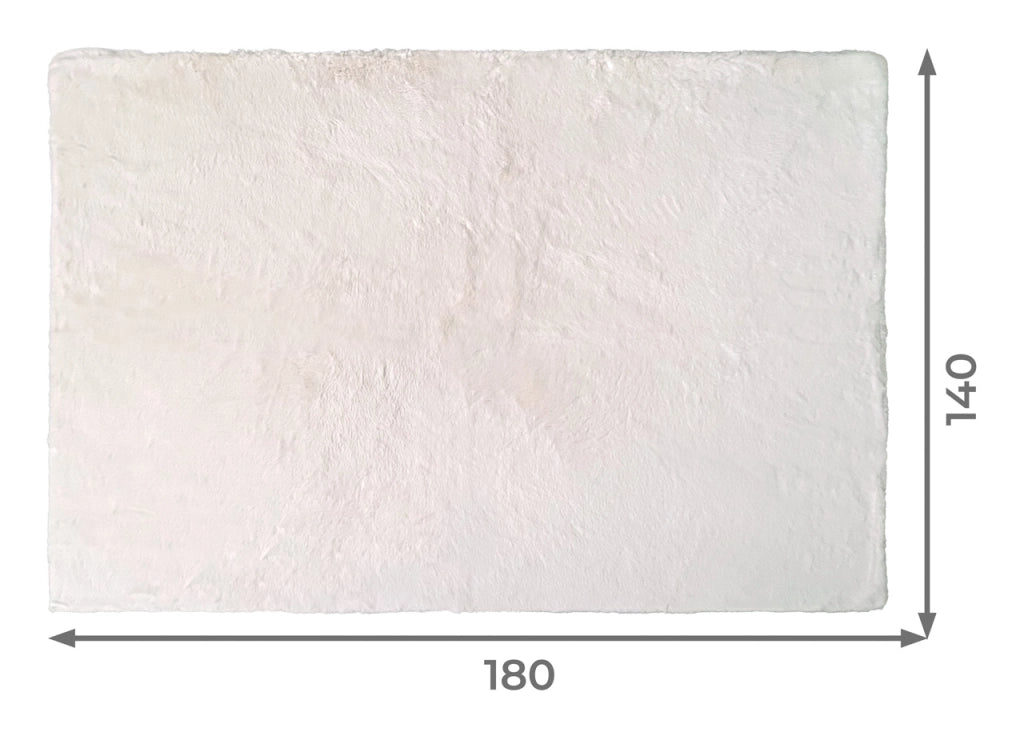 Tappeto Peloso In Pelliccia Ecologica Sagomato Modello Orsetto Varie Forme - 140x180cm - Avorio