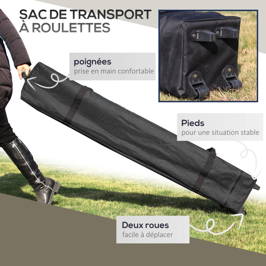 Tonnelle da giardino pieghevole ¨C zephmum ¨C 4x4 m grigio con 4 moustiquaires