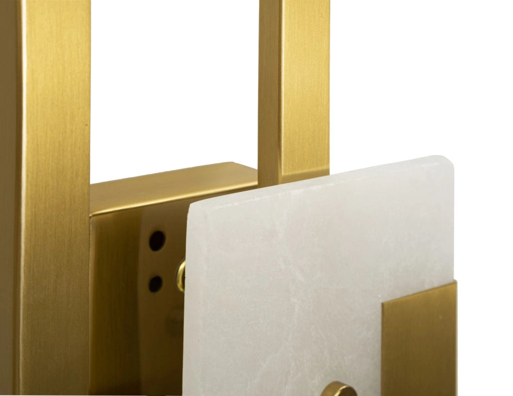 Lampada da Muro Cube 15x8x33 cm in Vetro e Ferro Oro