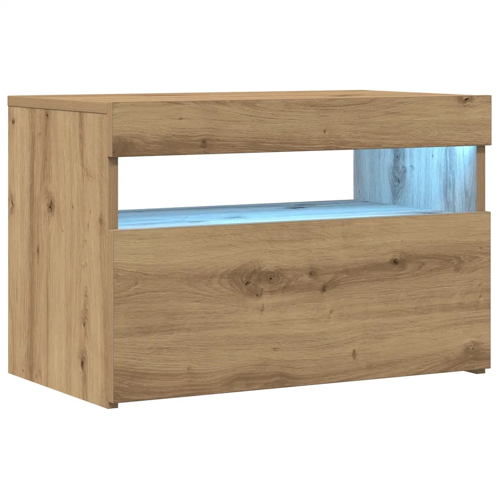 vidaXL Mobile Porta TV con LED Artigianale 60x35x40 cm Multistrato