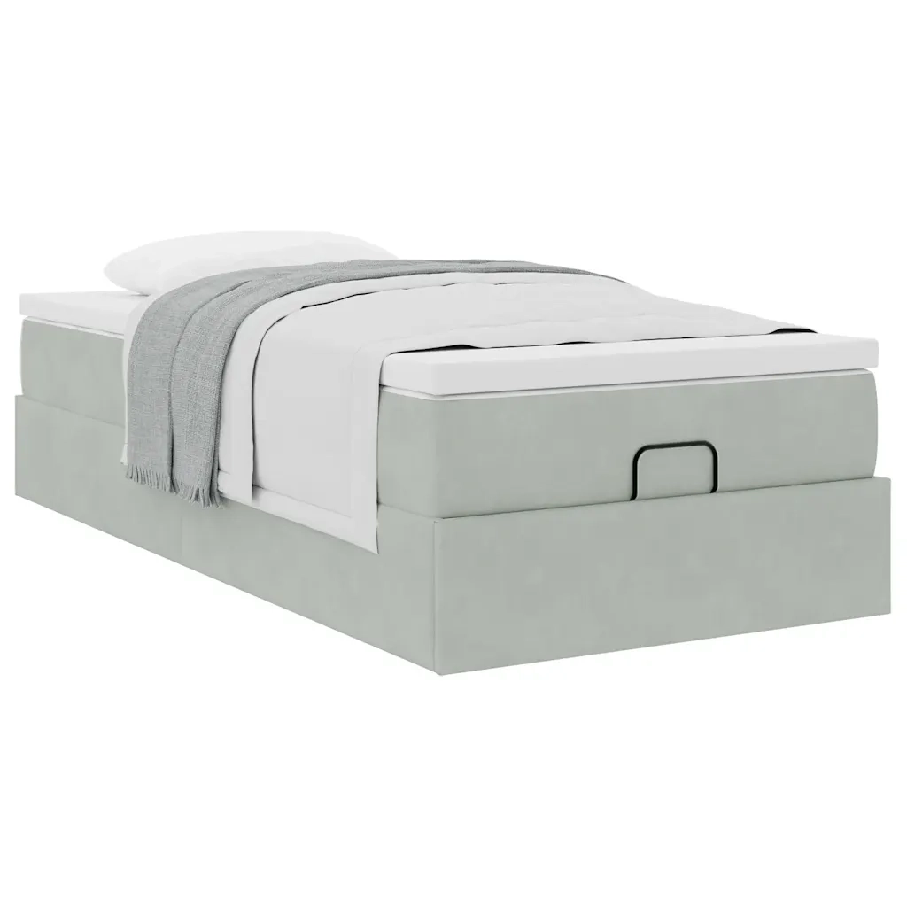 Struttura Letto Pouf con Materasso 90x190 cm in Velluto 3311153