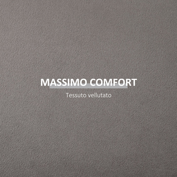 Pouf Contenitore 2 in 1 Convertibile in Tavolino da Caffè Ø44x47,5 cm in Velluto  Grigio