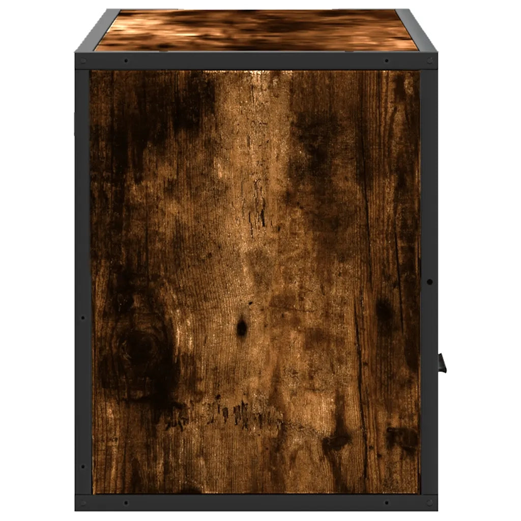 vidaXL Mobile TV Rovere Fumo 80x31x39,5 cm Legno Multistrato e Metallo
