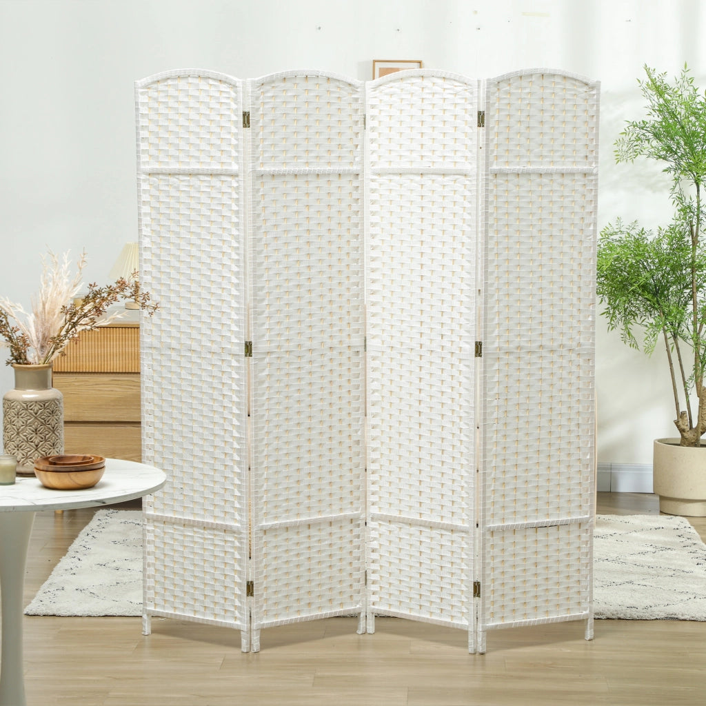 Paravento in legno 4 ante ¨C zephmum ¨C 160x170 cm bianco