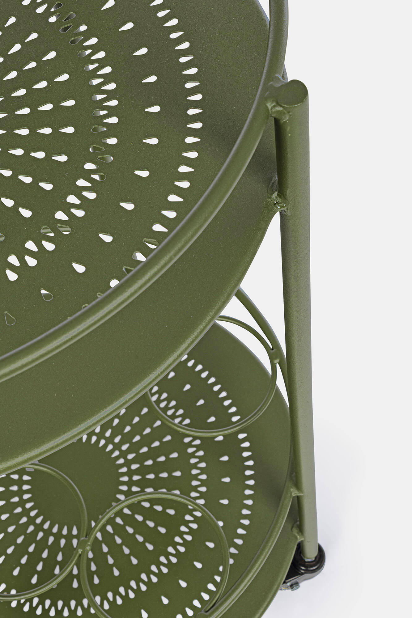 Carrello da Cucina 45x81 cm con Portabottiglie e Ruote in Acciaio Verde