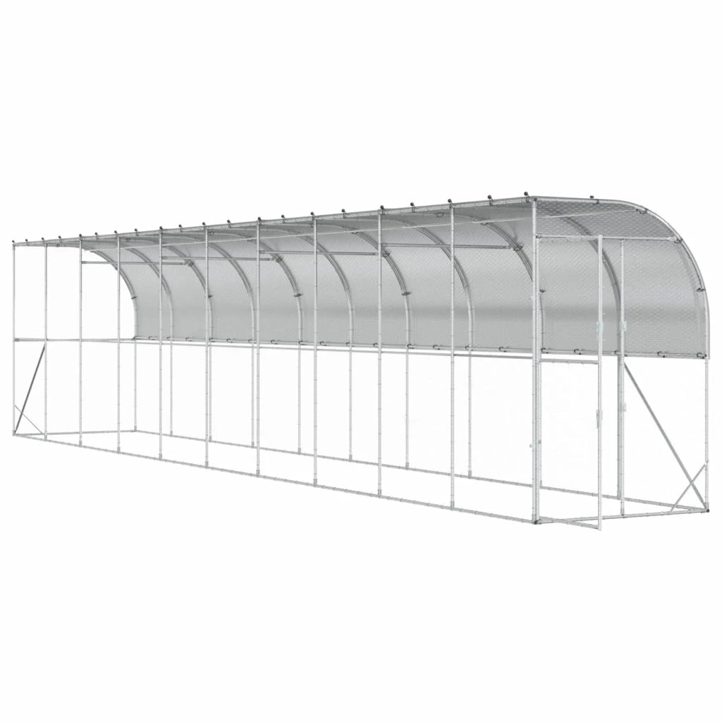 Gabbia per Polli Contro il Muro Argento 600 x 150 x 215 cm 3434724