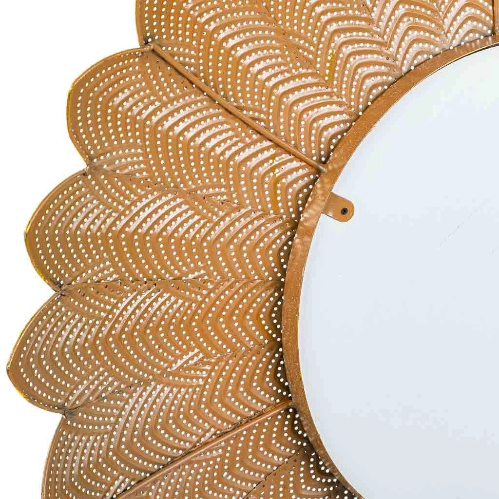 Specchio da parete in metallo dorato 72,5x4,5x72,5h