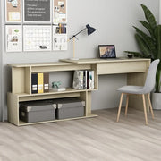 Scrivania Angolo Rovere Sonoma 200x50x76 cm Legno Multistrato 801101