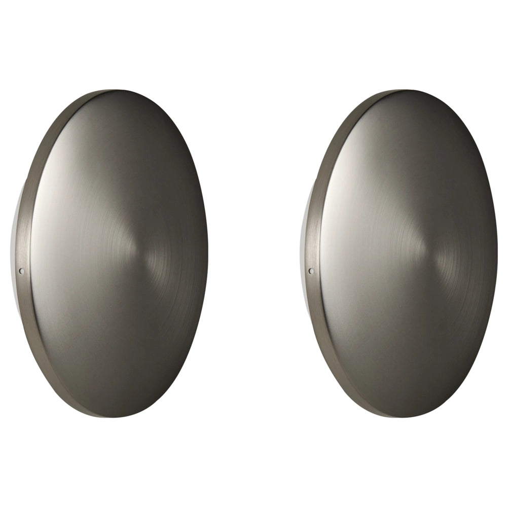 Set di 2 applique da esterno a LED rotonde per illuminazione d'accento, IP65, alluminio argento, design moderno