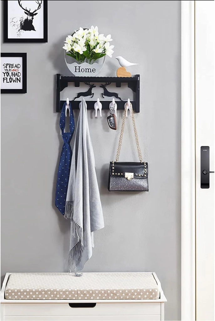 Appendiabiti da Parete, in plastica Sintetica in Resina, per Cappotti, Cappelli, Asciugamani, Borse, Accappatoi, Ingresso del Bagno, 44 × 22 × 18 cm (Colore: C)