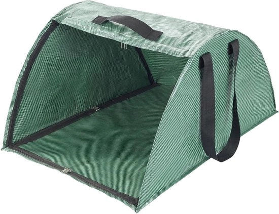 Raccolta foglie XL con contenitore di raccolta e spazzola luce, leggero in plastica e fibra di vetro verde per una raccolta foglie efficiente in giardino e prato