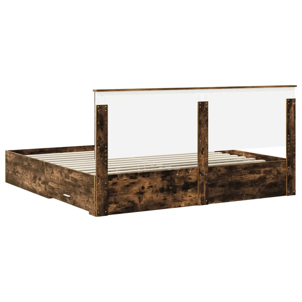 Struttura del letto Rovere fumé 200 x 200 cm Legno multistrato 3411268