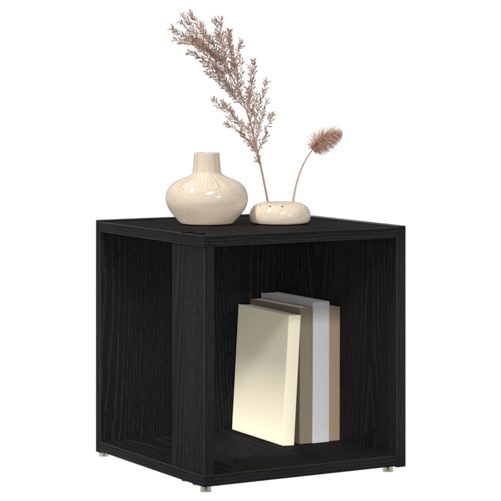 Tavolino Nero Rovere 33x33x34,5 cm Legno Ingegnerizzato