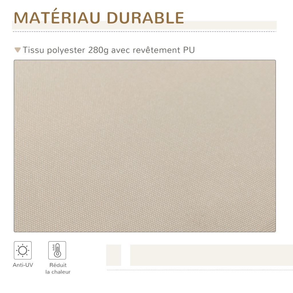 Tenda da Esterno Rettrattile per Terrazza ¨C zephmum ¨C Beige 395x245 cm Aluminium Polyester