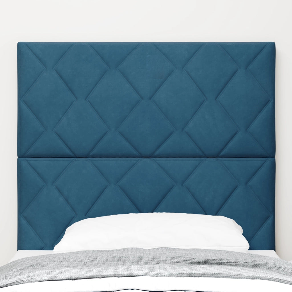 Testiera a Blocchi di Diamante Blu Scuro 100 cm Velluto