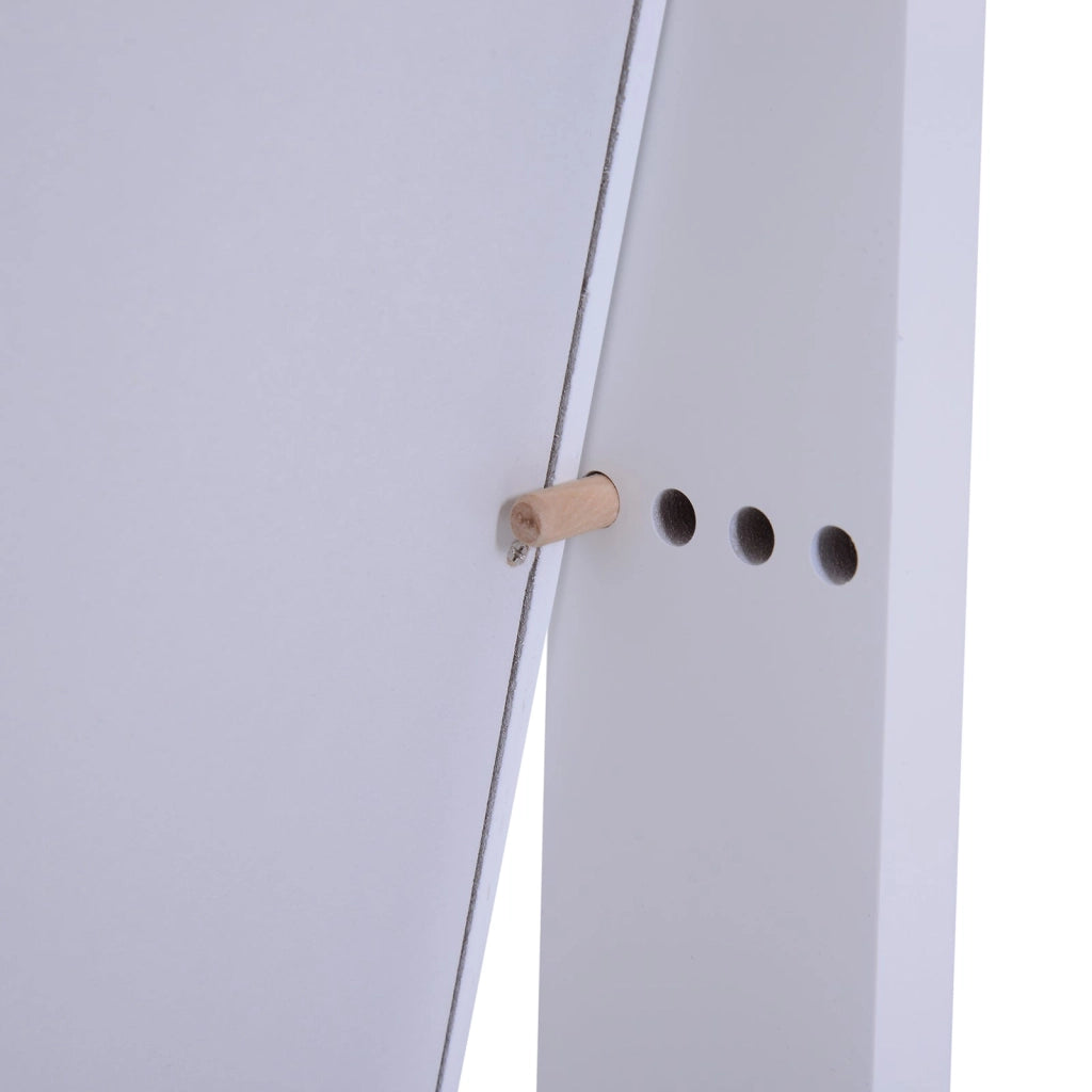 Armadio Portagioie a Specchio con 20 Luci LED Bianco 40x37x146 cm