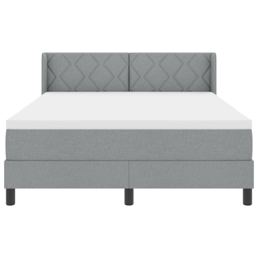 Letto a Molle  con Materasso Grigio Chiaro 160x200 cm in Tessuto
