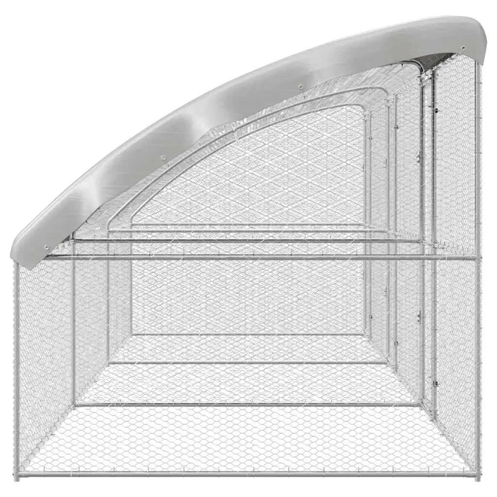 vidaXL Gabbia per polli Argento 600 x 200 x 198.5 cm Acciaio zincato