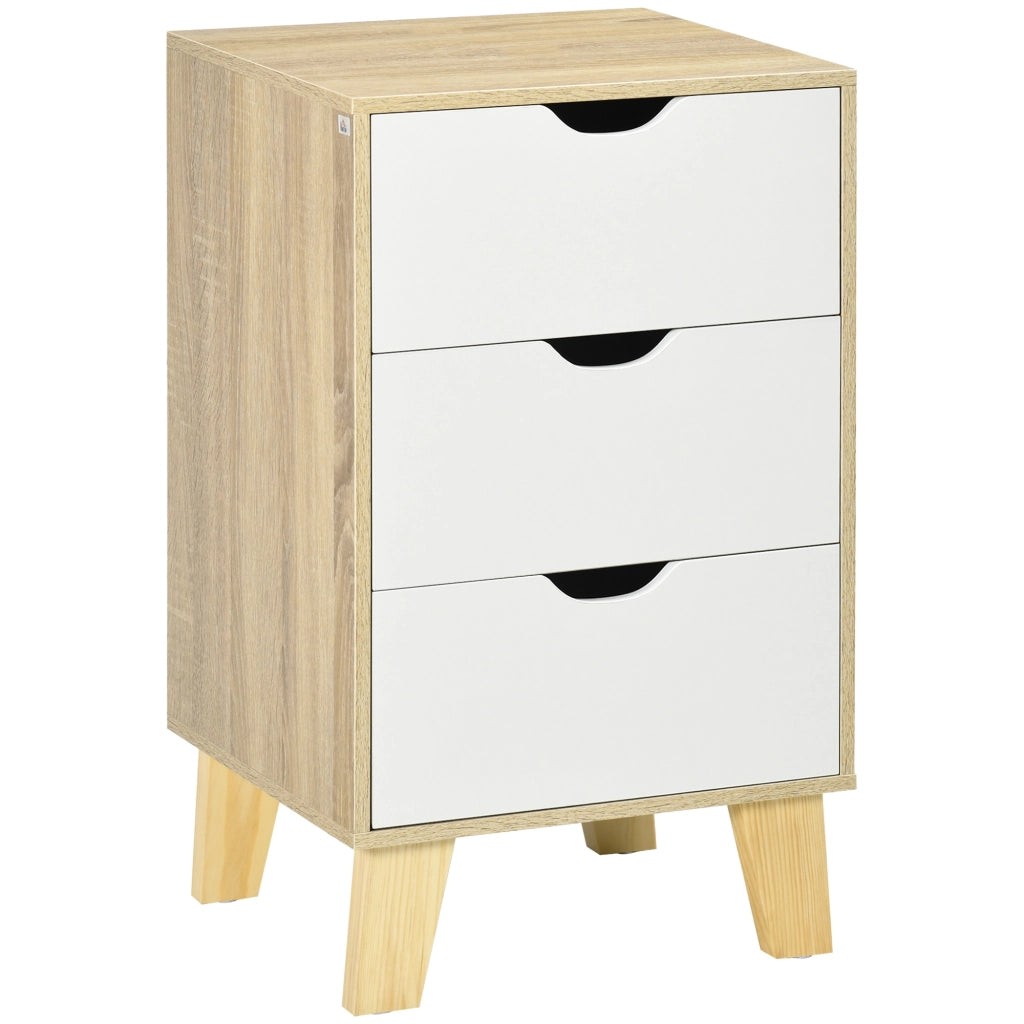 Cassettiera Moderna con 3 Cassetti ¨C zephmum ¨C 40x35x68,5 cm Legno Naturale