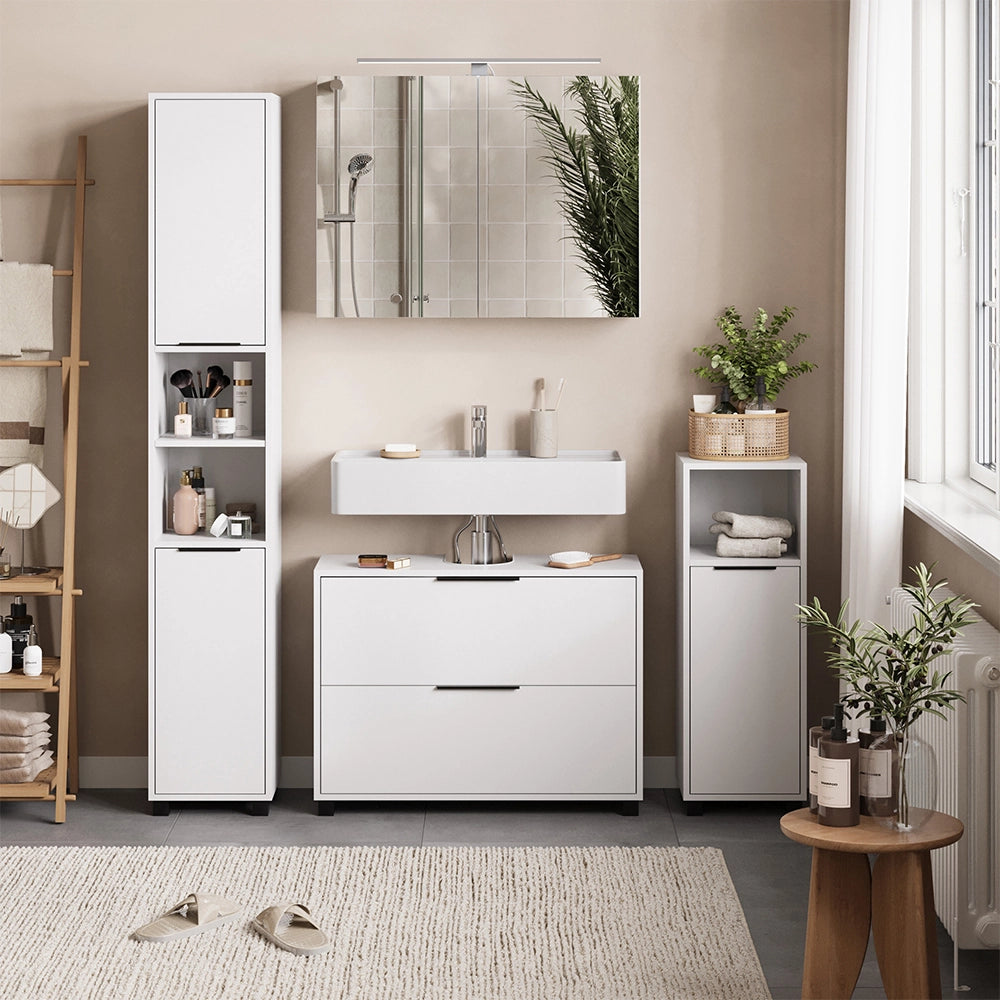 Vicco Set di mobili da bagno Bianco 4 parti