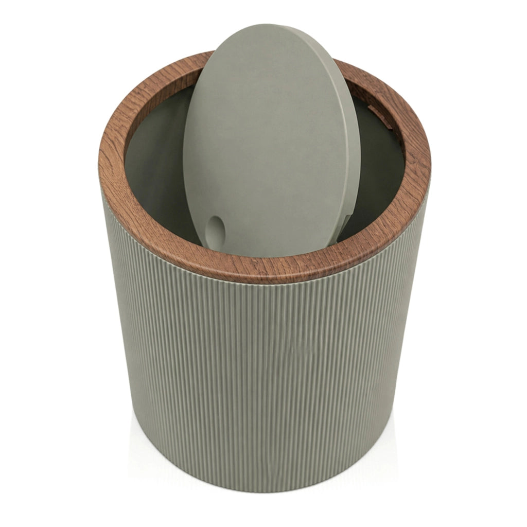Pattumiera verde salvia da 5 lt con coperchio basculante Blob