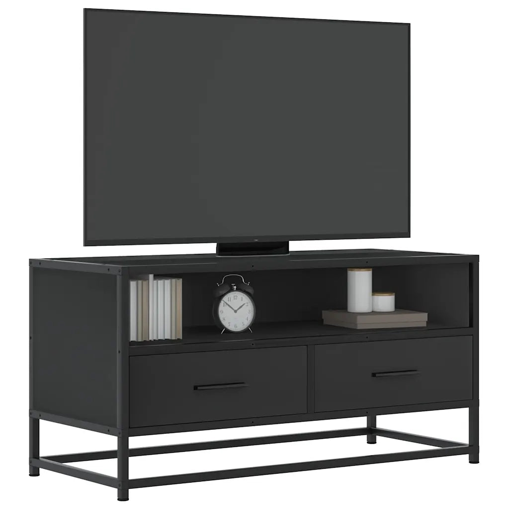 Mobile TV-Credenza per TV-Console TV Nero 80x34,5x40 cm in Truciolato Metallo