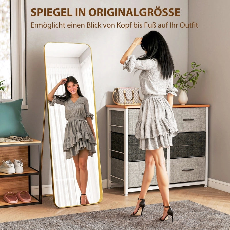 SPECCHIO Intero inclinabile 160x40 cm Oro, da terra o appoggiato