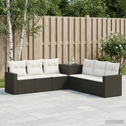 Set di divani 7 pz Nero e Bianco Crema 3448775