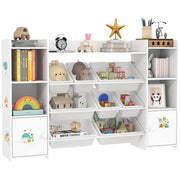 Scaffale per giocattoli bambini con 8 bacs ¨C zephmum ¨C bianco 140x30x90