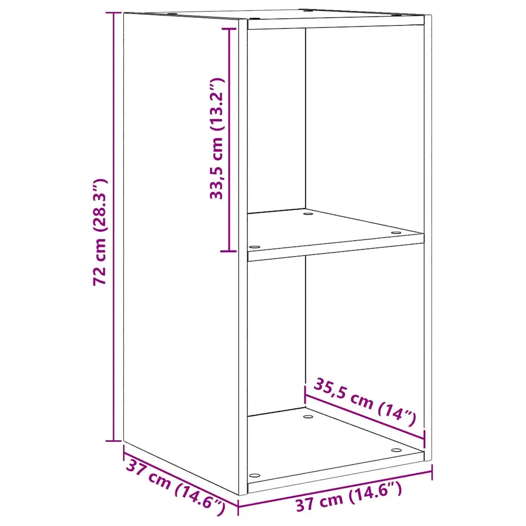vidaXL Mobile TV da Parete 4 pcs Quercia Artigianale 37 x 37 x 72 cm