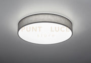 LUGANO PLAFONIERA LED 42W 4900lm, 3000 - 5000K DIFFUSORE PARALUME STOFFA GRIGIO E SCHERMO BIANCO CON TELECOMANDO REGOLAZIONE LUCE CALDA E FREDDA E INTENSITA' D.60CM